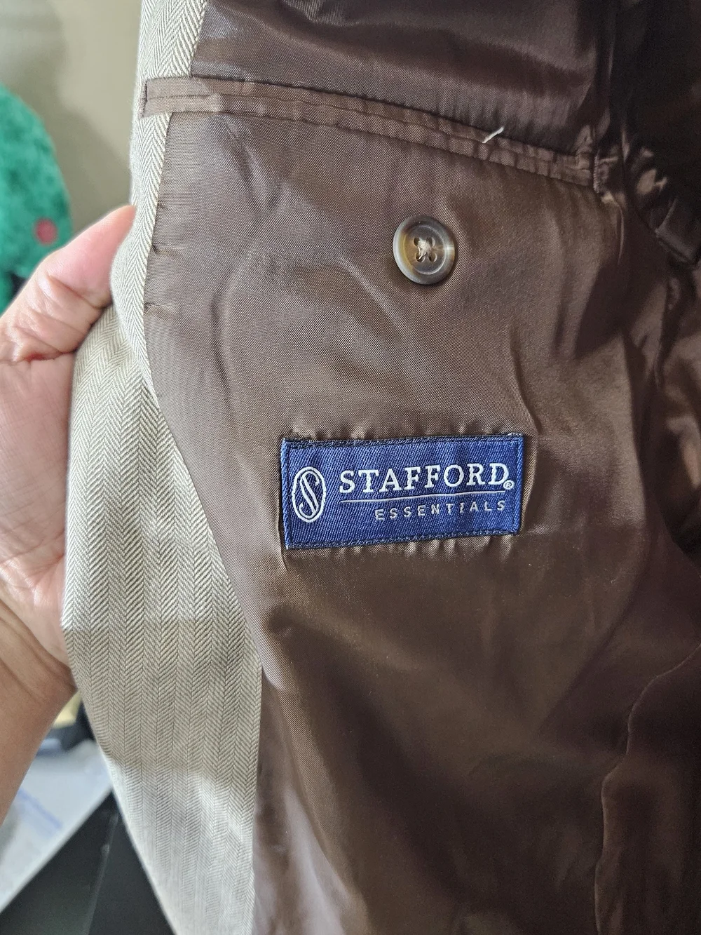 Stafford Taupe Pinstripe Sport Coat